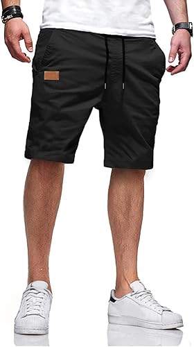 JMIERR Mens Casual Shorts - Cotton Drawstring Summer Beach Stretch Twill Chino Golf Shorts