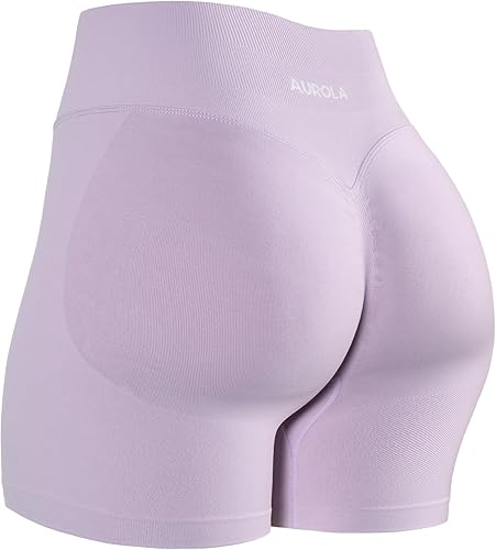 AUROLA Influence Workout Shorts for Women,2.5 3.5 4.5 5.5 6.5 No Roll Up Squat Proof Scrunch Seamless Compression Gym Short